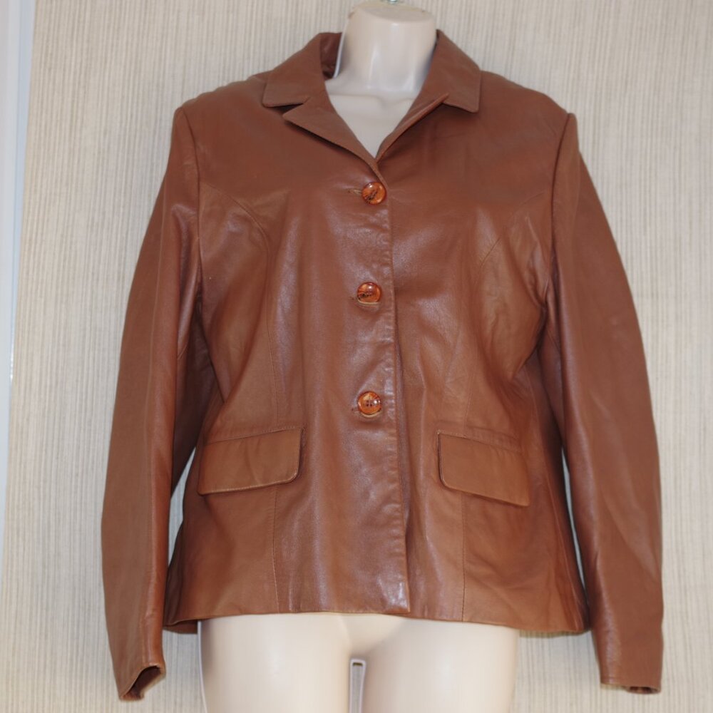 Cabrini leather Brown Women jacket Size Italy 40
